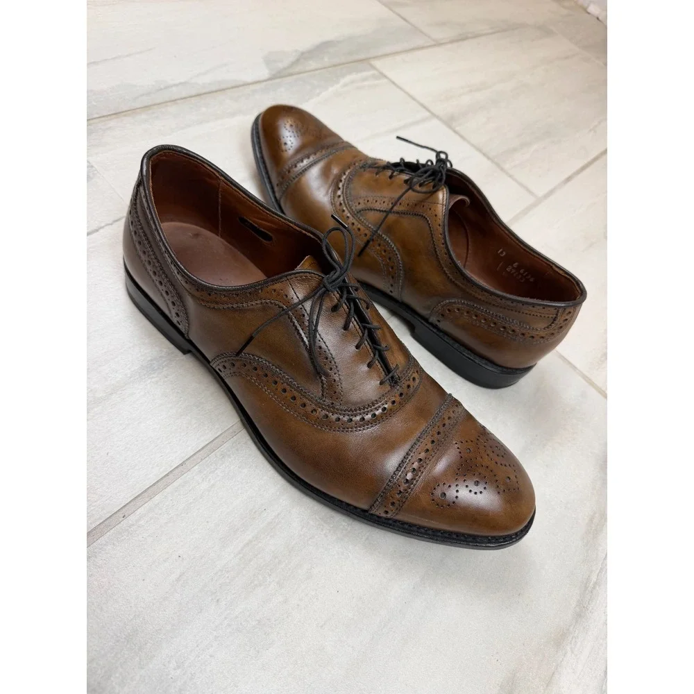 Allen Edmonds Strand Mens 13 E Brown Leather Brogue Cap Toe Oxford Shoes 6135